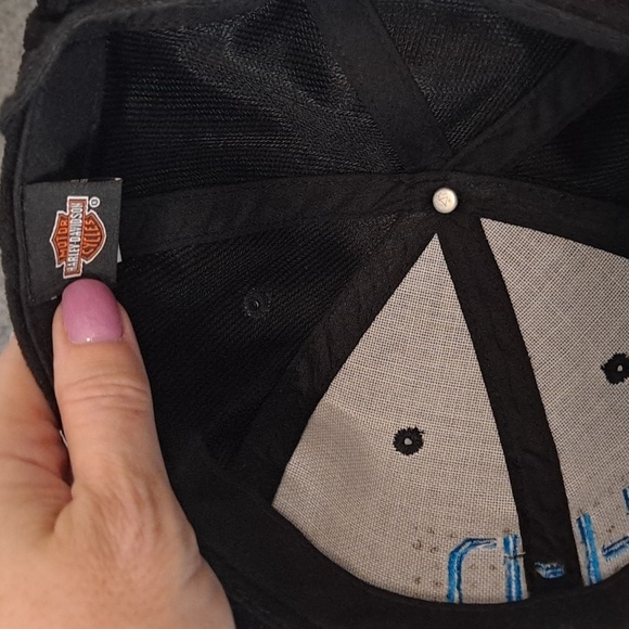 NWOT Harley-Davidson Baseball Cap with Rhinestone HD Logo and Tie Back Closure - Picture 5 of 8